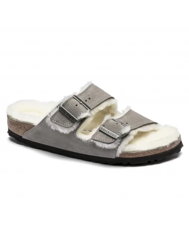 Birkenstock Mules Fourées Femme Arizona Vl Shearling Daim Gris – Image 3