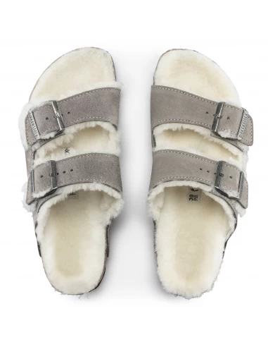 Birkenstock Mules Fourées Femme Arizona Vl Shearling Daim Gris – Image 4