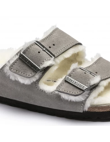Birkenstock Mules Fourées Femme Arizona Vl Shearling Daim Gris – Image 6