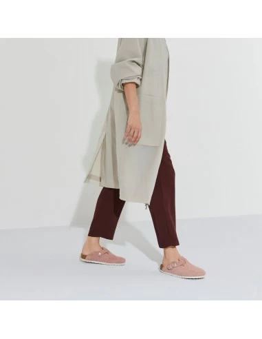 Birkenstock Sabots Femme Boston Daim Pink Clay Rose – Image 5