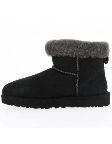 Ugg Boots Femme Classic Mini Heritage Fluff Daim Noir – Image 4
