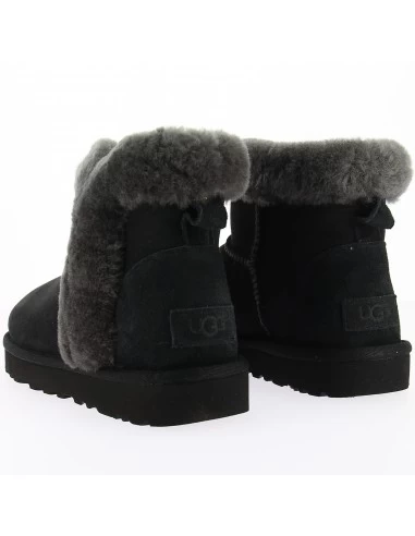 Ugg Boots Femme Classic Mini Heritage Fluff Daim Noir – Image 5