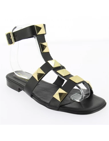 Hylton Sandales Femme Sunrise Cuir Noir – Image 2