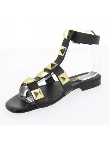 Hylton Sandales Femme Sunrise Cuir Noir – Image 3