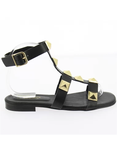 Hylton Sandales Femme Sunrise Cuir Noir – Image 4