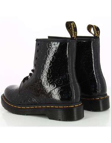Dr. Martens Dr Martens Boots Femme 1460 Cuir Verni Noir Gaufré Effet Leopard – Image 5