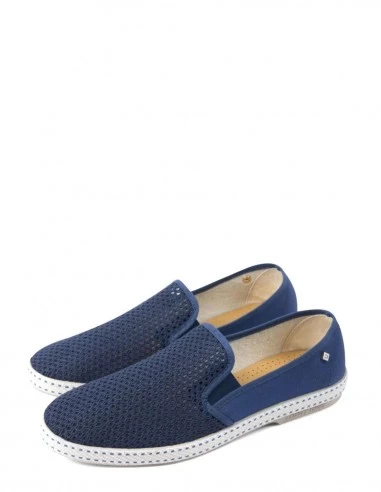 Rivieras Espadrilles Homme Classic Canvas & Mesh Bleu De Travail – Image 2