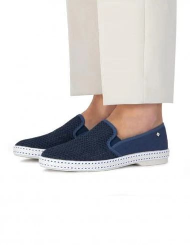 Rivieras Espadrilles Homme Classic Canvas & Mesh Bleu De Travail – Image 3