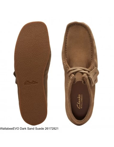 Clarks Derbies Homme Wallabee Evo Dark Sand Suede – Image 4