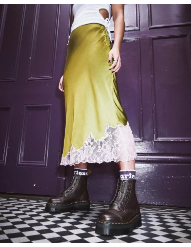 Dr. Martens Dr Martens Boots Compensées Femme Sinclair Cuir Milled Nappa Bordeaux Foncé – Image 5