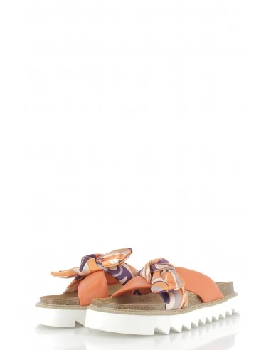 Tamaris Mules Compensées Femme 27419-30 608 Orange/foulard/blanc – Image 3