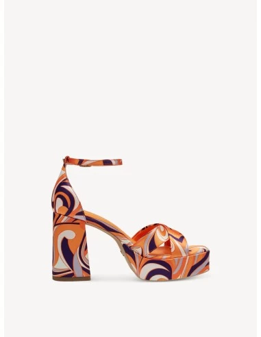 Tamaris Sandales Compensées à Talon Femme 28024-30 608 Orange à Motifs – Image 4