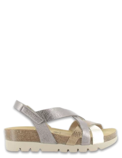 Plakton Sandales Femme Calypsso Cuir Gris