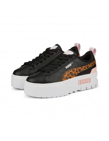 Puma Sneakers Compensées Enfant Mayze Wild Cuir Noir/leopard/ Blanc – Image 2