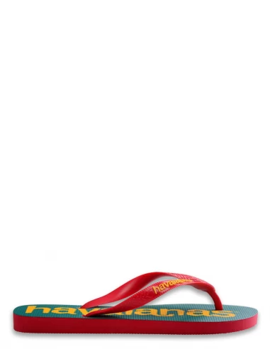 Havaianas Tongs Homme Top Logomania 2 Rouge Jaune Vert