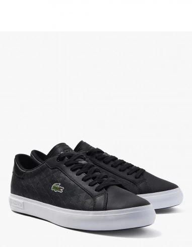 Lacoste Sneakers Homme Powercourt Cuir Noir/blanc – Image 2