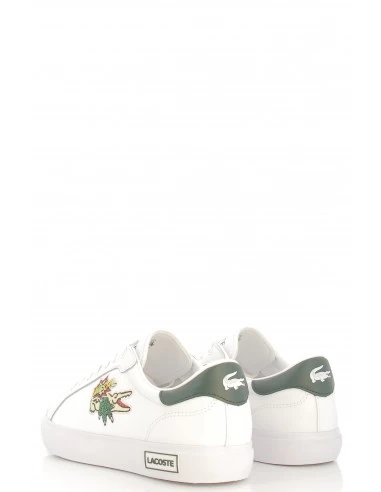 Lacoste Sneakers Homme Powercourt Cuir Blanc/vert – Image 3