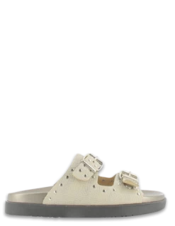 Plakton Mules Femme Hot Hotel Cuir Beige