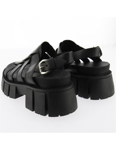 Mjus Sandales Compensées Femme Marmara Cuir Noir – Image 3