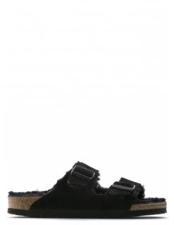 Birkenstock Mules Fourées Femme Arizona Vl Shearling Daim Noir