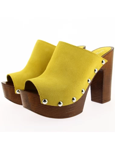 Sandro Rosi Mules à Talon Femme 7551 Cuir Jaune – Image 2