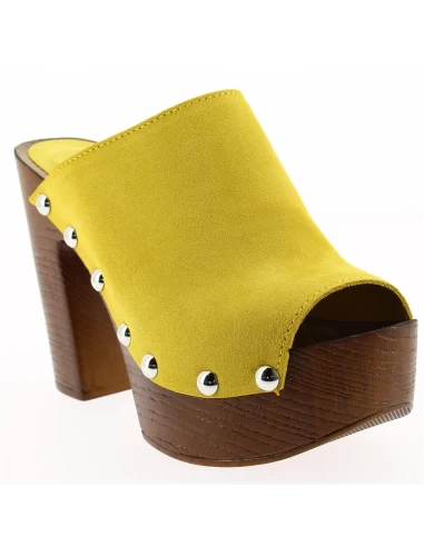 Sandro Rosi Mules à Talon Femme 7551 Cuir Jaune – Image 3
