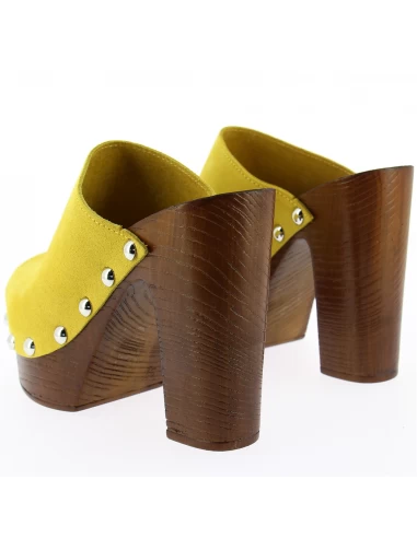 Sandro Rosi Mules à Talon Femme 7551 Cuir Jaune – Image 5