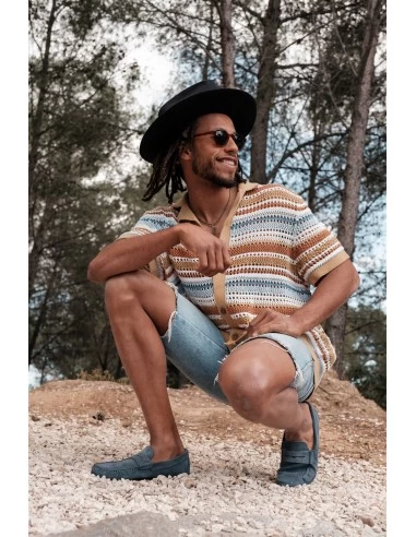 Hylton Mocassin Homme 80743-08 Daim Bleu – Image 5