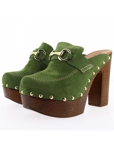 Sandro Rosi Mules à Talon Femme 8422 Cuir Vert – Image 2
