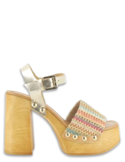 Sandro Rosi Sandales à Talons Femme 8756 Cuir Multicolor/or