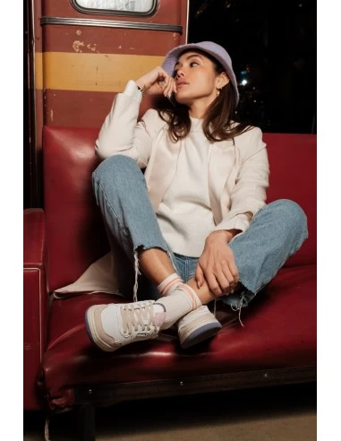 Victoria Baskets De Ville Femme - Blanc/Violet – Image 7