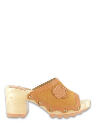 Kickers Sabots Ă Talons Kick Woodstok Daim Camel