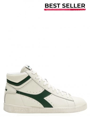 Diadora Sneakers Montantes Mixte Game L Hi Waxed Cuir Blanc/vert