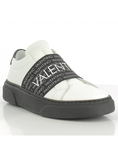 Valentino Baskets De Ville Homme 0696U- Cuir Blanc/noir – Image 3