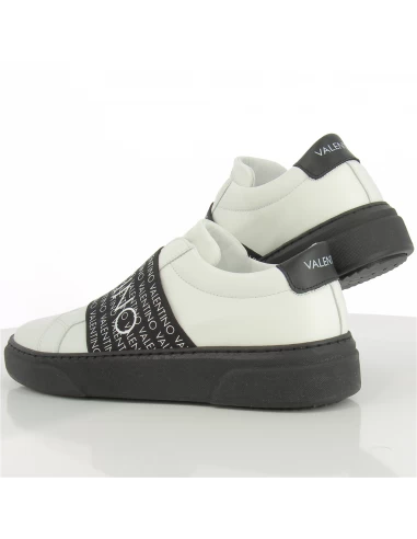 Valentino Baskets De Ville Homme 0696U- Cuir Blanc/noir – Image 4