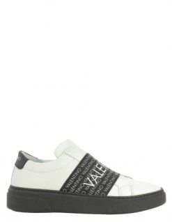 Valentino Baskets De Ville Homme 0696U- Cuir Blanc/noir