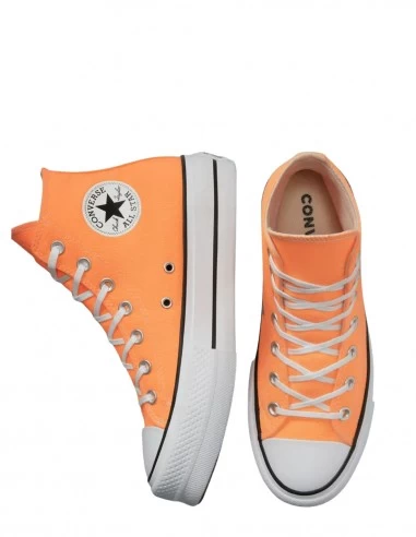 Converse Sneakers Montantes à Semelles Compensées Orange Fluo – Image 2