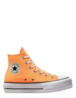 Converse Sneakers Montantes à Semelles Compensées Orange Fluo