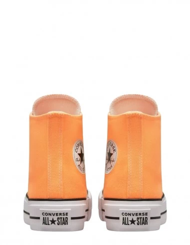 Converse Sneakers Montantes à Semelles Compensées Orange Fluo – Image 4