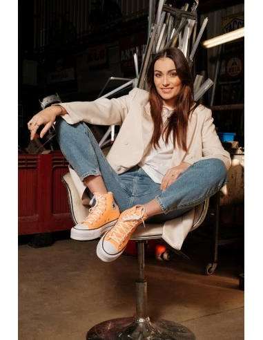 Converse Sneakers Montantes à Semelles Compensées Orange Fluo – Image 5