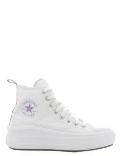 Converse Sneakers Compensées Montantes Femme Ctas Move Hi White Purple