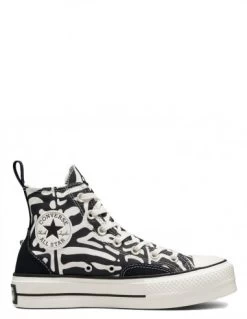 Converse Sneakers Compensées Montantes Femme Ctas Lift Hi Zebre