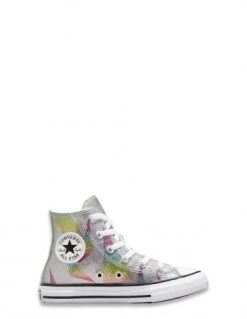 Converse Sneakers Montantes Enfant Ctas Hi Pure Argenté Et Coloré