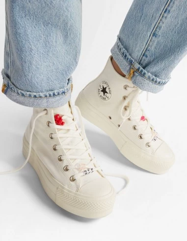 Converse Sneakers Compensées Femme Ctas Lift Hi Blanc – Image 6