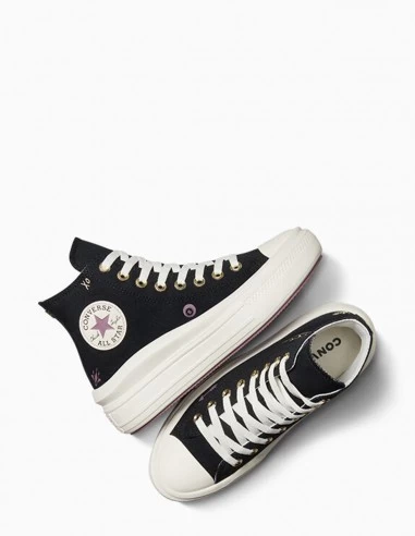Converse Sneakers Compensée Ctas Move Hi Black/dreamy Dahlia – Image 2
