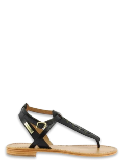 Les Tropéziennes Par M Belarbi Les Tropeziennes Par M.Belarbi Sandales Plates Femme Harnox Cuir Noir