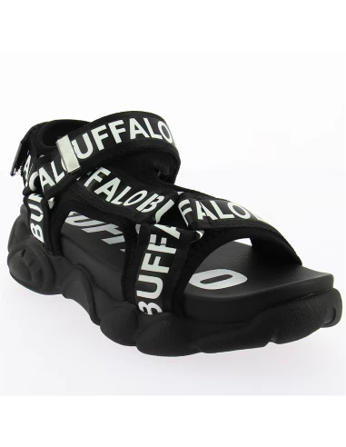 Buffalo Sandales Compensées Femme Cld Tec Noir – Image 3