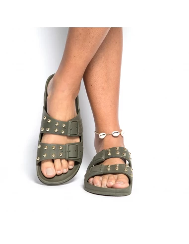 Cacatoes Claquettes Femme Florianopolis Women Dark Kaki – Image 2