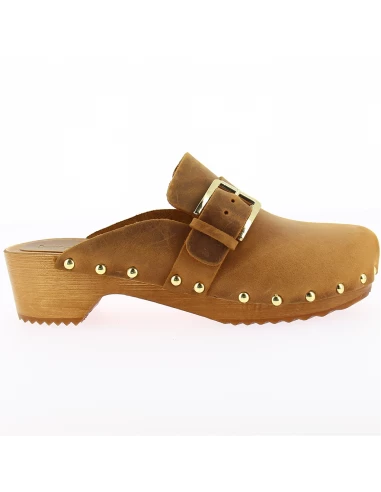 Hylton Sabots Femme Folk Cuir Marron – Image 4