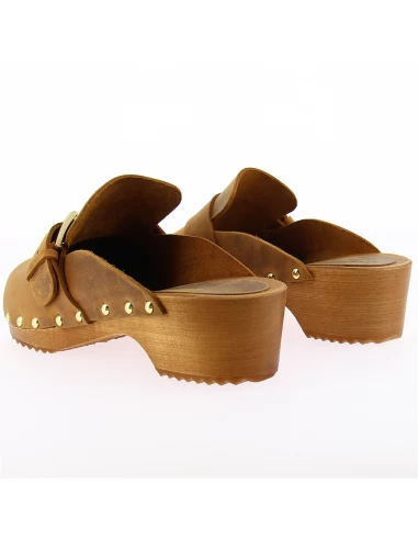 Hylton Sabots Femme Folk Cuir Marron – Image 5